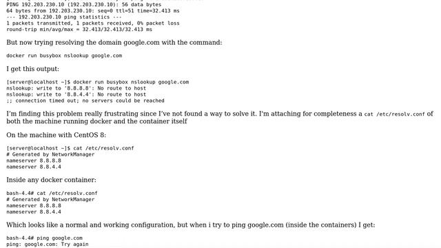 Docker containers cannot resolve DNS смотреть онлайн