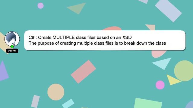 C# : Create MULTIPLE class files based on an XSD смотреть онлайн