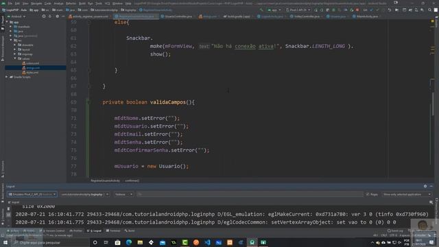 [Android Studio + PHP] Aula 37 - Codificando o formulário para registrar os usuários - Parte 05 смотреть онлайн