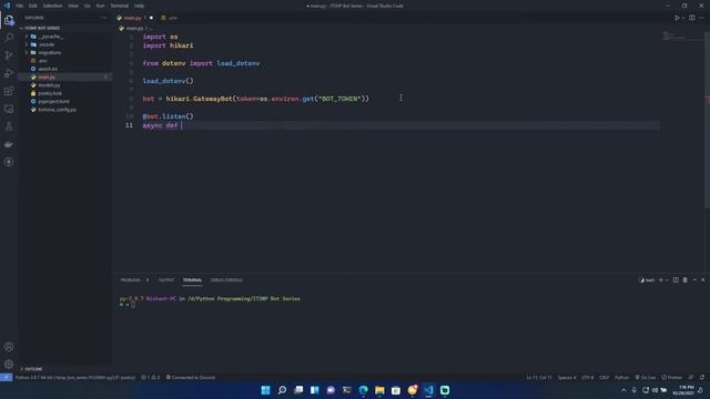 Python: Coding A discord Bot with Hikari & Tanjun, Part 3|| Discord bot development in Nepali,ITSNP смотреть онлайн