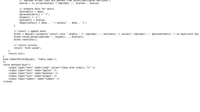 Code Review: PHP function that clones HTML form structure to MySQL database structure смотреть онлайн