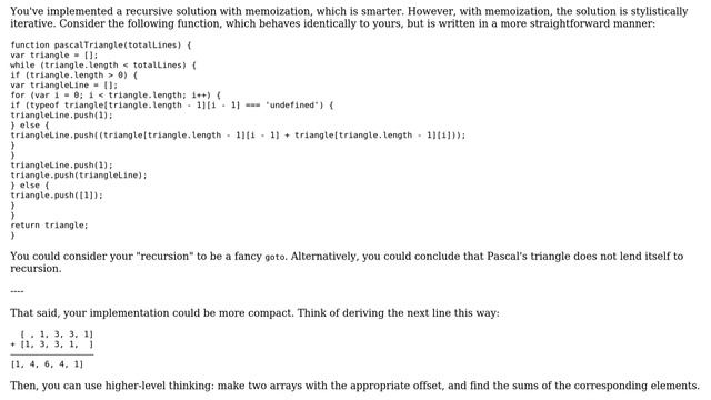 Code Review: Printing out Pascal's Triangle in row-major format (2 Solutions!!) смотреть онлайн