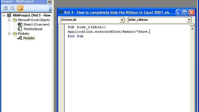 Hide the ENTIRE Ribbon Menu in Excel смотреть онлайн