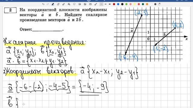 №2. "Векторы" Вариант 1 Сборник И.В. Ященко 2024 года смотреть онлайн
