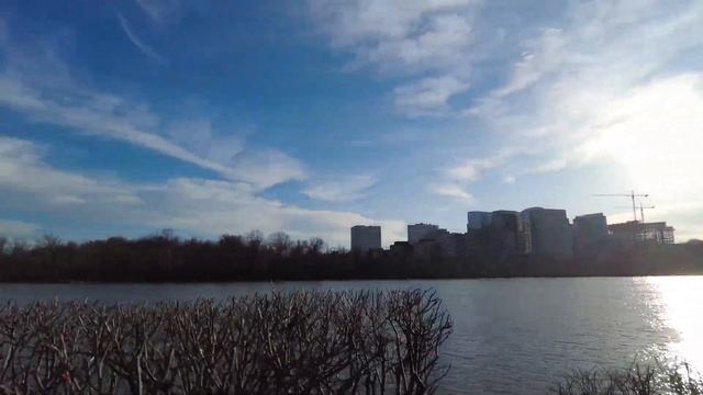 Walking along the Potomac in Washington, D.C. taking in the sights. смотреть онлайн