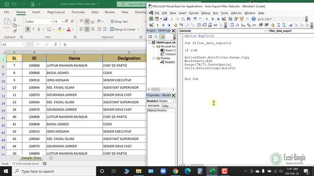 Automatically Export Filtered Data to a New Sheet || VBA Excel-Bangla смотреть онлайн