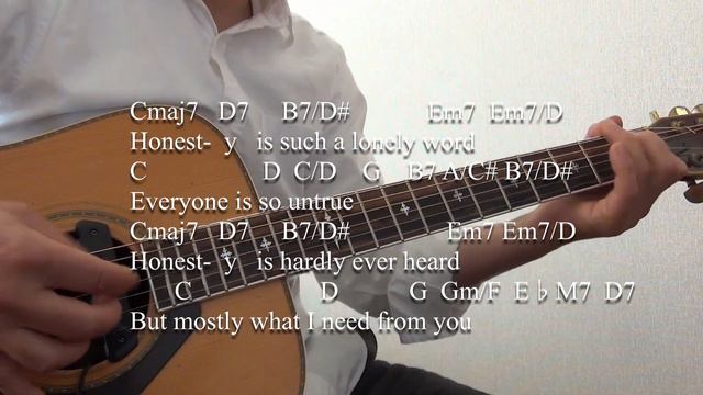 「Honesty」　Billy Joel　AcousticGuitar　Cover　Adeline B-99ピックアップマイクテスト