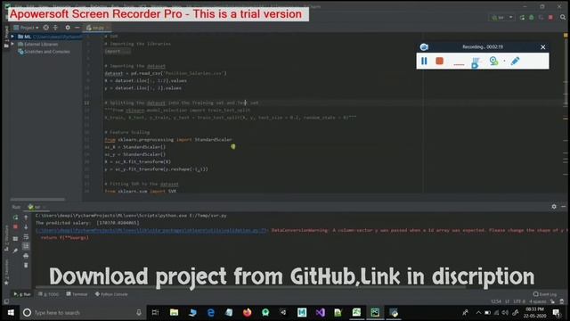 Implementation of support vector regression in python смотреть онлайн