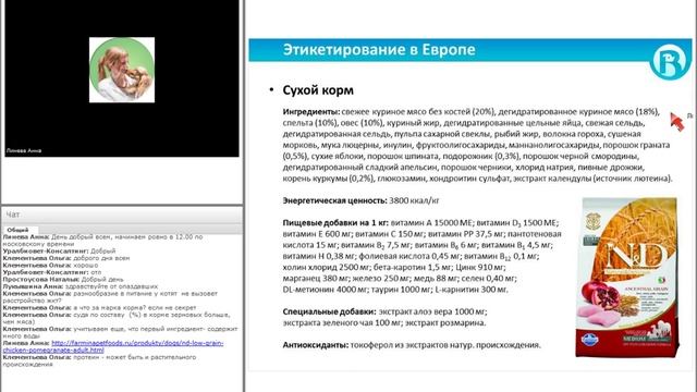 Как читать этикетку промышленного корма. Линева Анна #убвк_диетология смотреть онлайн