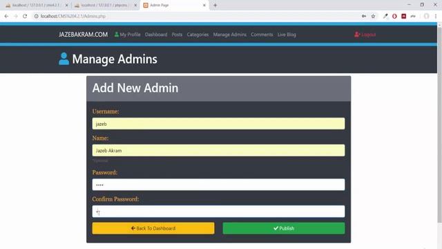 CMS Adding New Admin In Database | PHP смотреть онлайн