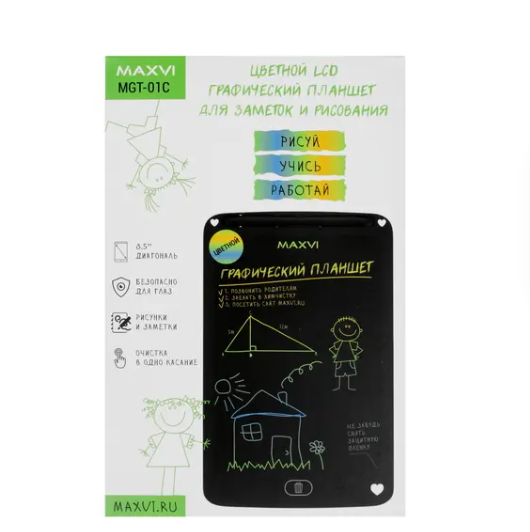 Графический планшет Maxvi MGT-01C цветной LCD / 8.5 Электронный блокнот Maxvi MGT 01C черный смотреть онлайн