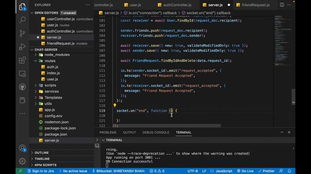 REACT CHAT APP || PART - 27 (Setting up Event Listeners/ Emitters) смотреть онлайн