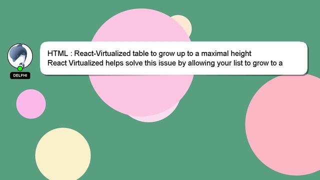 HTML : React-Virtualized table to grow up to a maximal height смотреть онлайн