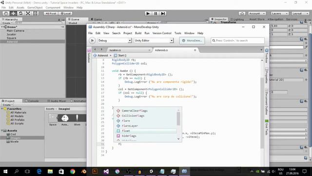 Tutorial Unity romana Space Invaders #1 смотреть онлайн