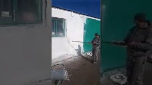 Побелка известью! Удочка Профи-воздушно пневматическая в работе!