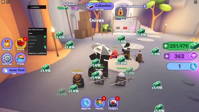 Roblox Knife Clicker Simulator Script | Inf. Money, Rebirths, Upgrade, Hatch, etc. смотреть онлайн