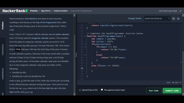 Improve you problem solving skills with JAVASCRIPT 3 -Day of the Programmer (HACKERRANK) смотреть онлайн