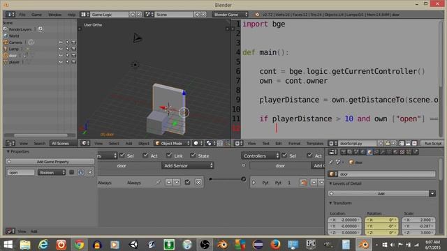 UPBGE - Interactive Door Python смотреть онлайн