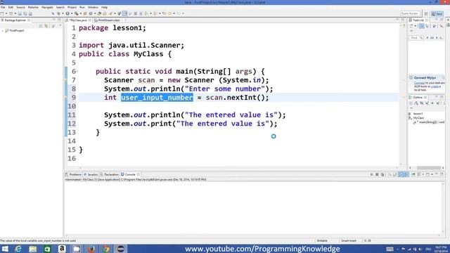 Getting Input from User using Java смотреть онлайн