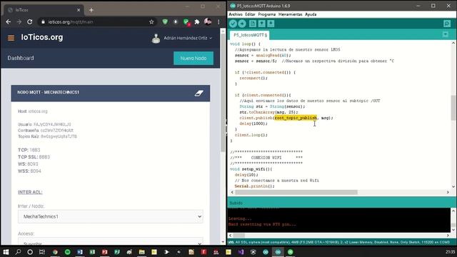P5_E5 - DOA || Broker MQTT con Ioticos e interfaz en Linear MQTT Dashboard con NodeMCU - ESP8266 смотреть онлайн