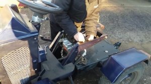 Гидравлика на минитрактор #3  Установка гидрораспределителя, подключение к НШ и баку