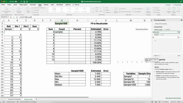 Two Dice Monte Carlo Simulation in Excel смотреть онлайн