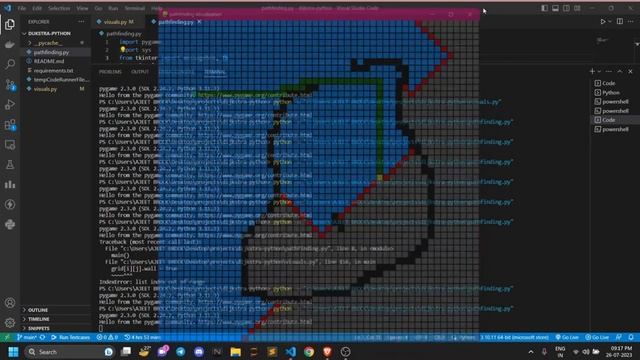 Dijkstra pathfinding visualizer || bfs using python смотреть онлайн
