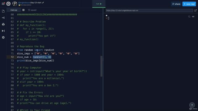 Day 13 - Debugging_ How to Find and Fix Errors in your Code - 2 Reproduce the Bug смотреть онлайн