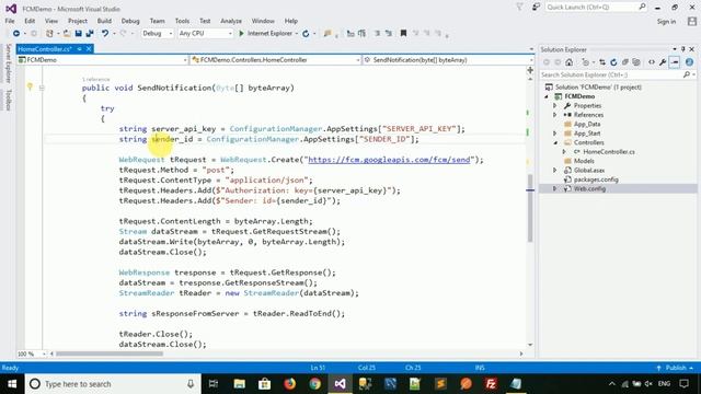 FCM Push Notification in ASP.Net C# смотреть онлайн