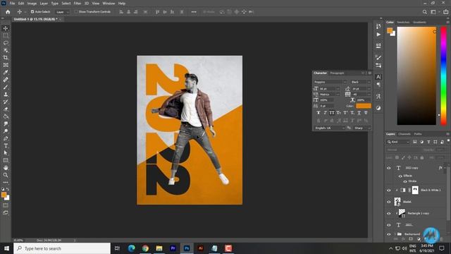 Poster Design Tutorial In adobe Photoshop cc 2022 ,Graphic Design Tutorial, Photoshop Tutorial смотреть онлайн