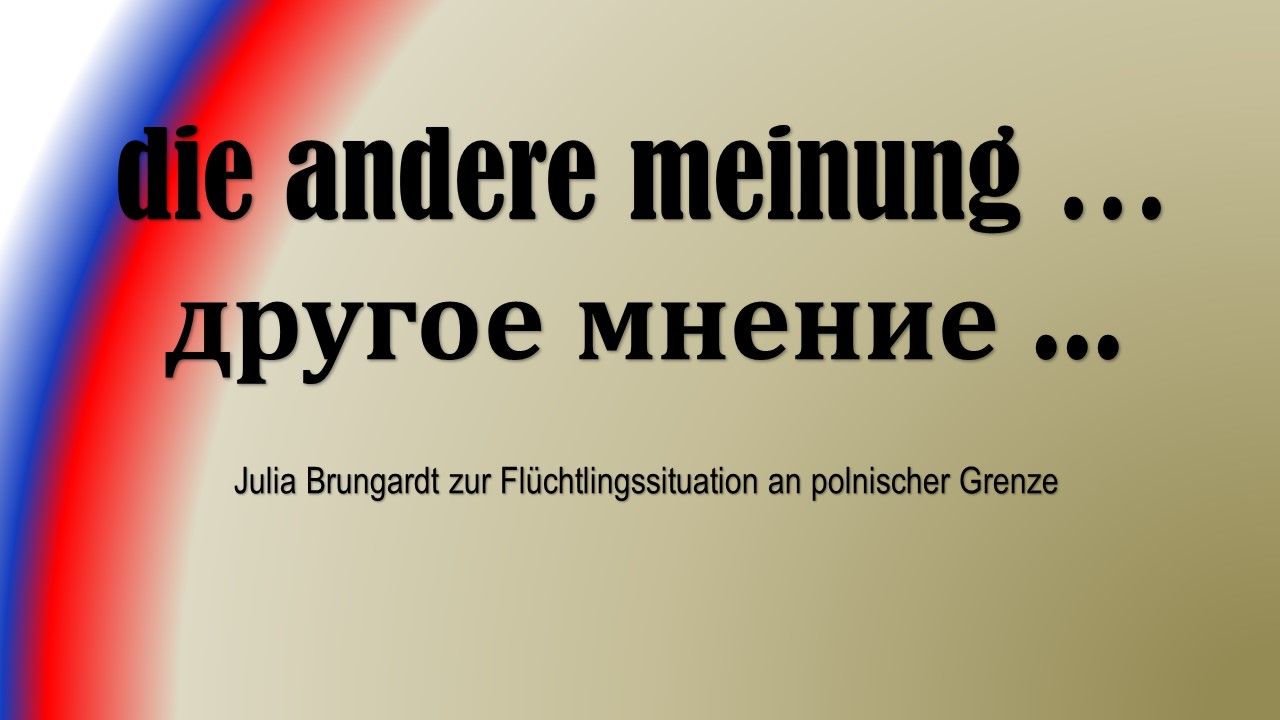 die andere meinung – Julia Brungardt zur Flüchtlingssituation an polnischer Grenze смотреть онлайн