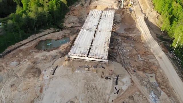 Строительство Северного обхода г. Калуги (Анненки - Жерело) [Аэросъёмка 25.05.2021 г.] смотреть онлайн