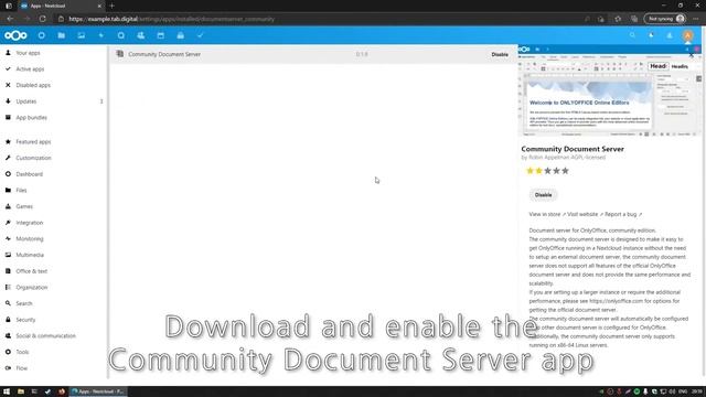 How To Enable OnlyOffice Build-in Document Server in Nextcloud смотреть онлайн