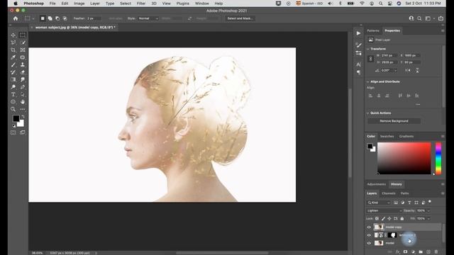 Easiest Way to Create Double Exposure in Photoshop 2021 without Action Preset смотреть онлайн