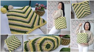 Очень красивый узор для сумки шоппер Пошаговый урок Средний уровень для любителей вязания крючком