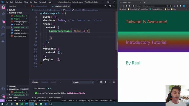 Tailwind CSS Course | Background Colors, Gradients & Images смотреть онлайн