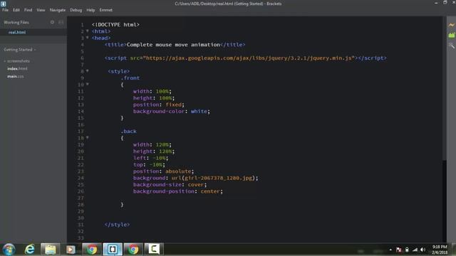 Moving Background image on mousemove Html 5 and JQuery tutorial смотреть онлайн