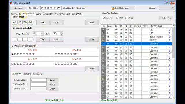 Mifare Ultraligh EV1 - 128 Bytes Memory Structure and Usage смотреть онлайн