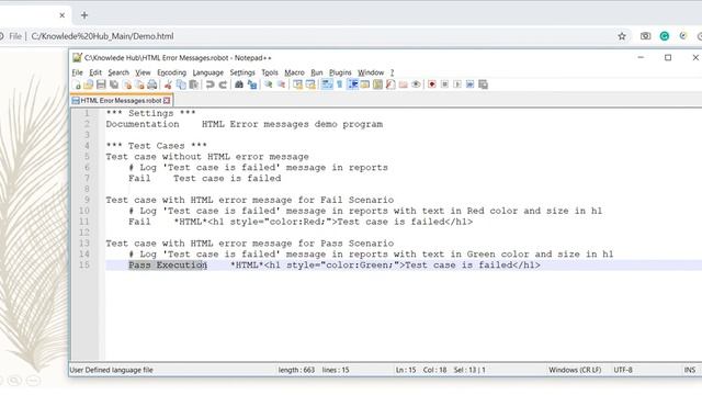 Robot Framework: HTML Error Messages смотреть онлайн