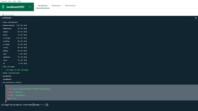 Nested Document || Nested Documents in database using mongosh || mongodb смотреть онлайн