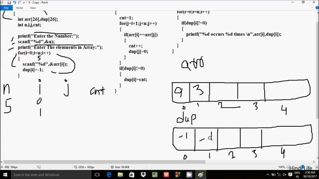 C Program To Count Frequency Of Elements in An Array Explained in Hindi смотреть онлайн