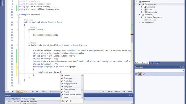 how to read docx file in C# using Microsoft.Office.word.Interop смотреть онлайн