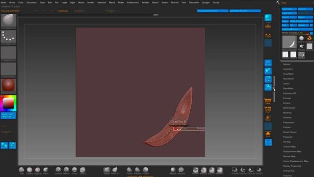 ZBrash. Кисть InsertMultiMesh. Перья. смотреть онлайн