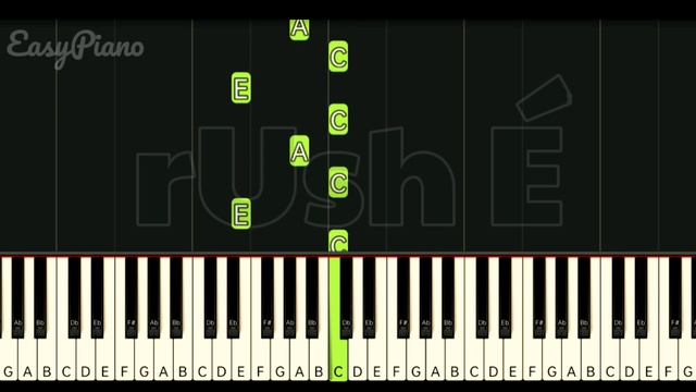 RUSH E - VERY EASY PIANO ( RIGHT HAND TUTORIAL ) смотреть онлайн