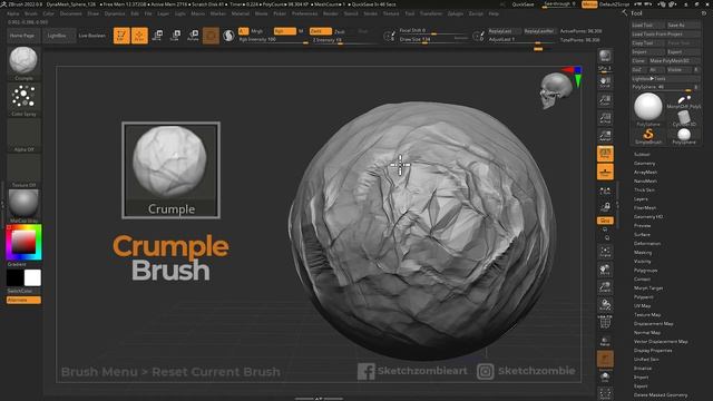 Crumple Brush: ZBrush All Brushes смотреть онлайн