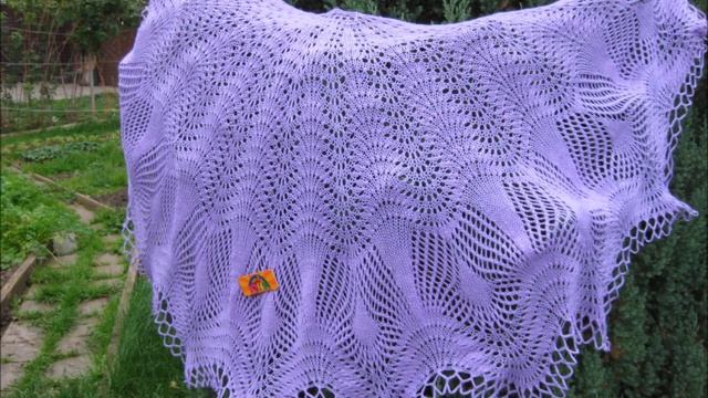 Ажурные шали спицами. Мои работы. Вязание спицами. смотреть онлайн