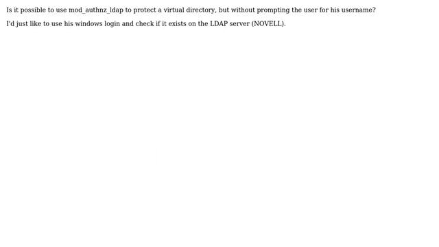 Apache mod_authnz_ldap: how to use windows credentials without prompting the user? смотреть онлайн