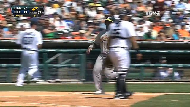 OAK@DET: A's open three-run lead on Barton's sac fly смотреть онлайн