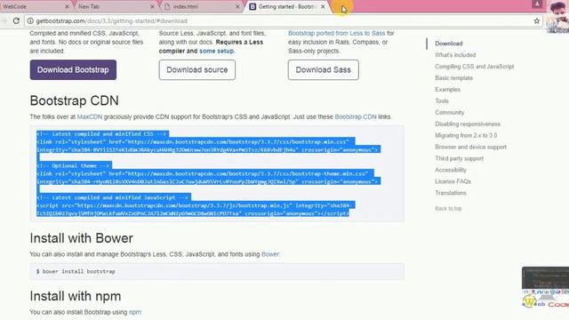 Bootstrap Tutorial in HINDI part #3 "Download & Install Bootstrap on your website " смотреть онлайн