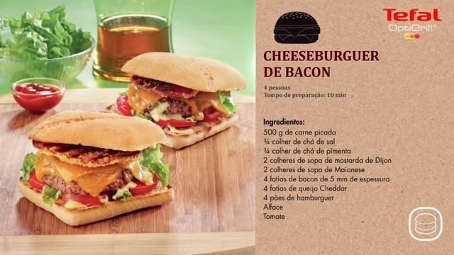 Receitas Optigrill+ - Cheeseburguer de Bacon смотреть онлайн